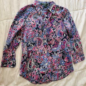 Ralph Lauren 3/4 sleeve button-down Shirt P-XS